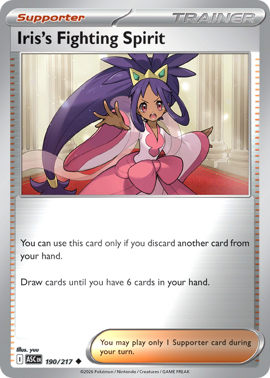 Iris's Fighting Spirit Reverse 190/217 Ascended Heroes Pokémon Card