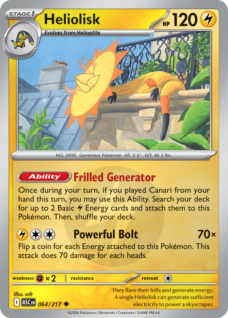 Heliolisk Reverse 064/217 Ascended Heroes Pokémon Card