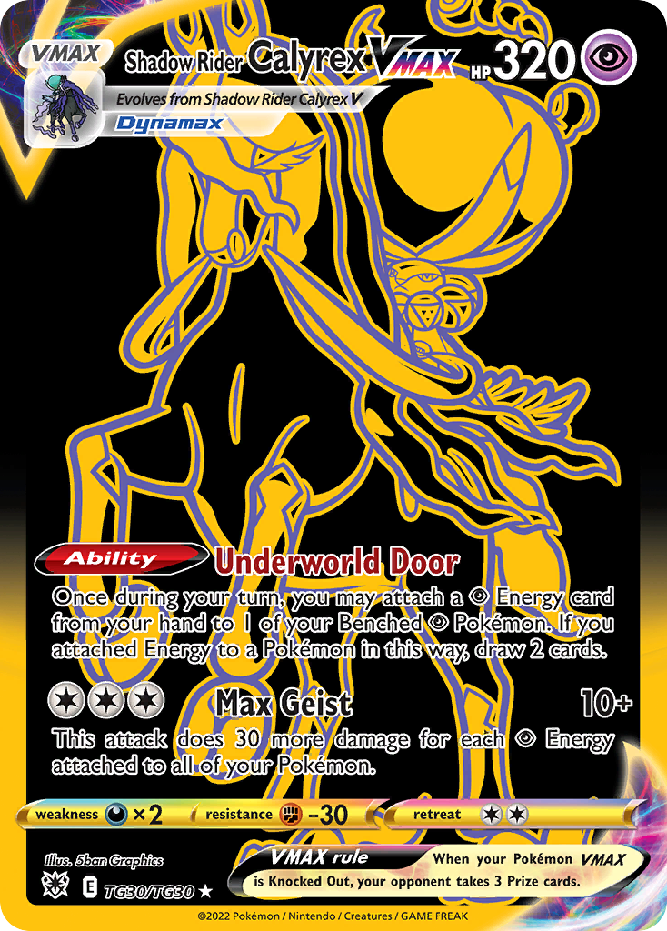 Shadow Rider Calyrex VMAX Holo 030/30 Astral Radiance Trainer Gallery Pokémon Card