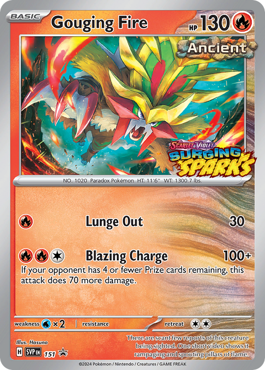 Gouging Fire Holo 151/225 SVP Black Star Promos Pokémon Card
