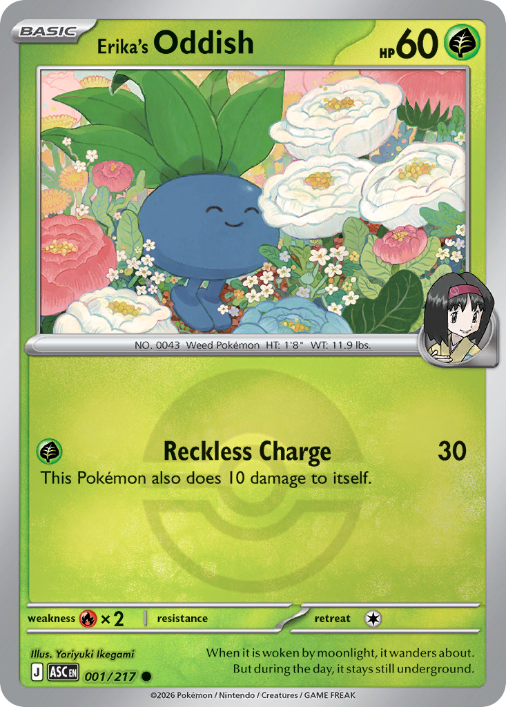 Erika's Oddish Reverse 001/217 Ascended Heroes Pokémon Card