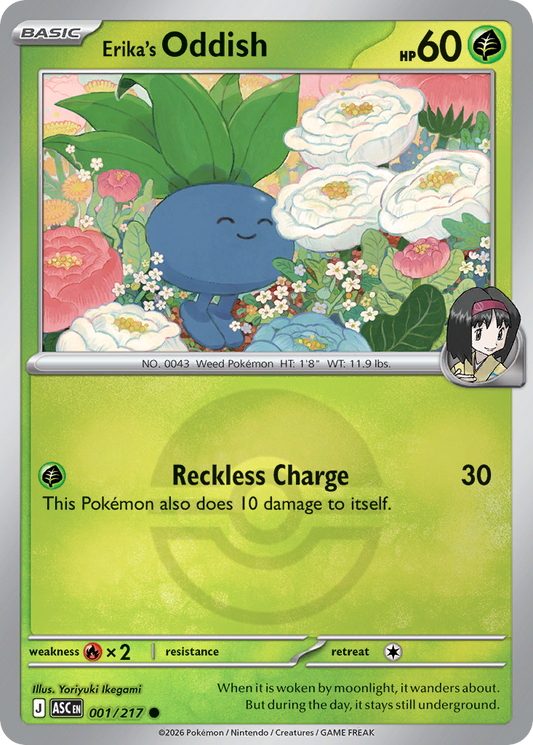 Erika's Oddish Reverse 001/217 Ascended Heroes Pokémon Card