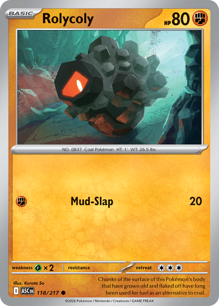 Rolycoly Non-Holo 118/217 Ascended Heroes Pokémon Card