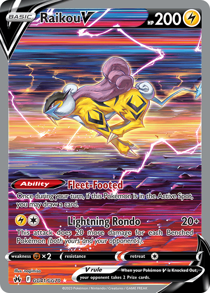 Raikou V Holo 041/70 Crown Zenith Galarian Gallery Pokémon Card