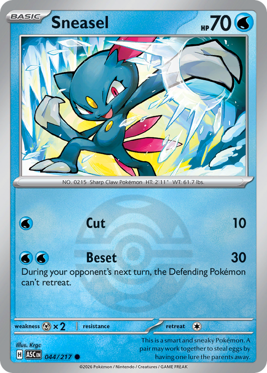 Sneasel Reverse 044/217 Ascended Heroes Pokémon Card