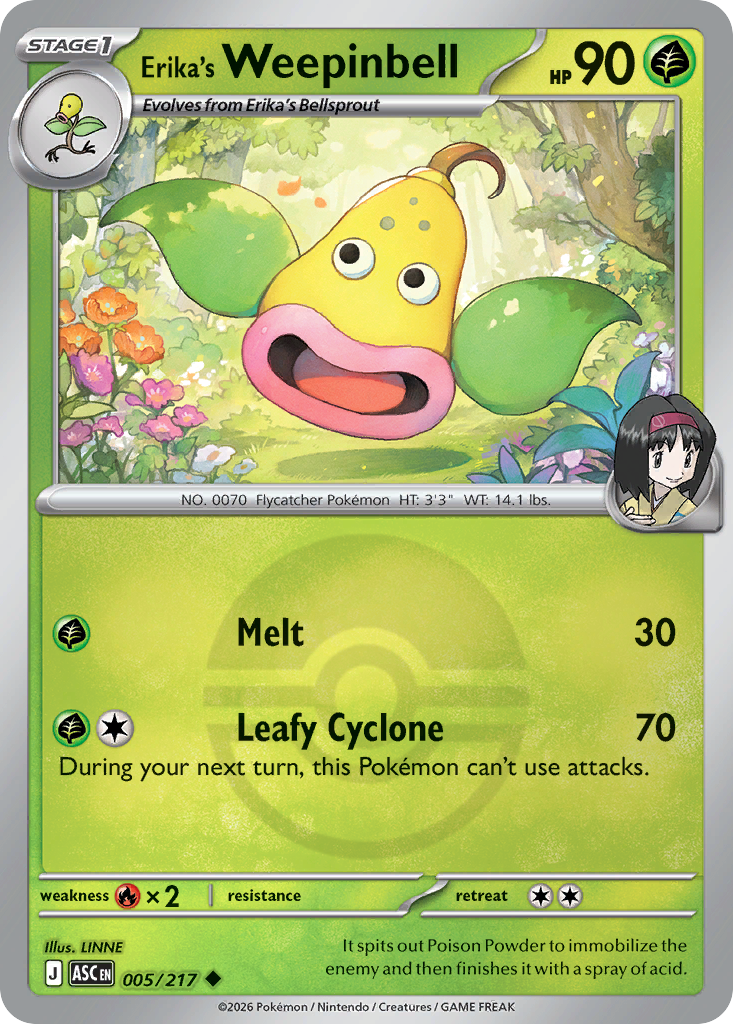 Erika's Weepinbell Reverse 005/217 Ascended Heroes Pokémon Card