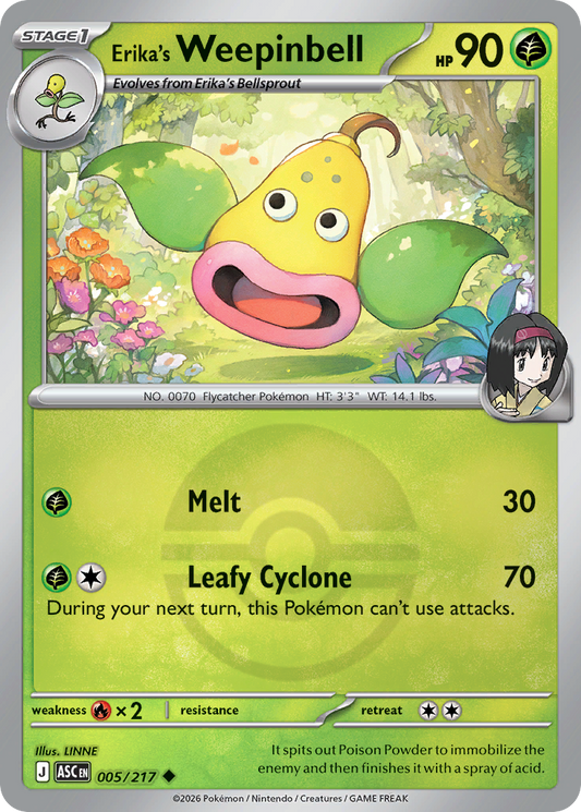 Erika's Weepinbell Reverse 005/217 Ascended Heroes Pokémon Card