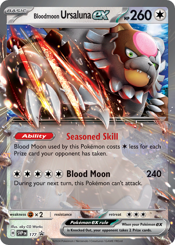Bloodmoon Ursaluna ex Holofoil 177/225 SVP Black Star Promos Pokémon Card