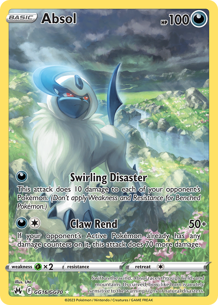 Absol Holo 016/70 Crown Zenith Galarian Gallery Pokémon Card