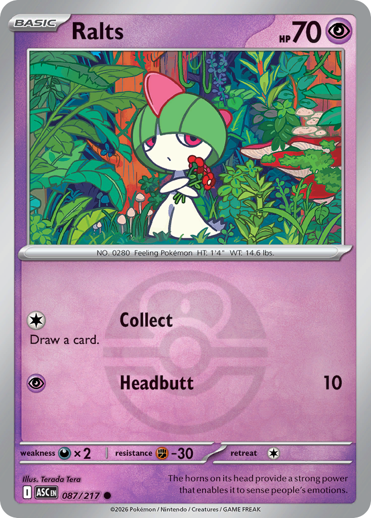Ralts Reverse 087/217 Ascended Heroes Pokémon Card