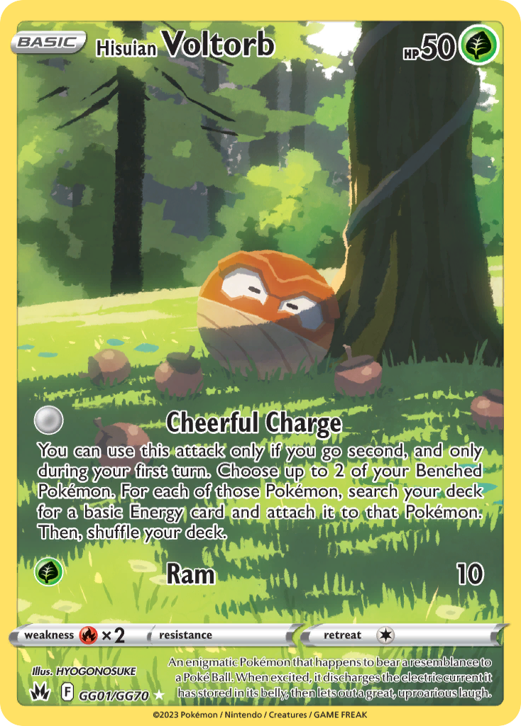 Hisuian Voltorb Holo 001/70 Crown Zenith Galarian Gallery Pokémon Card