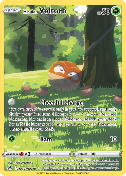 Hisuian Voltorb Holo 001/70 Crown Zenith Galarian Gallery Pokémon Card