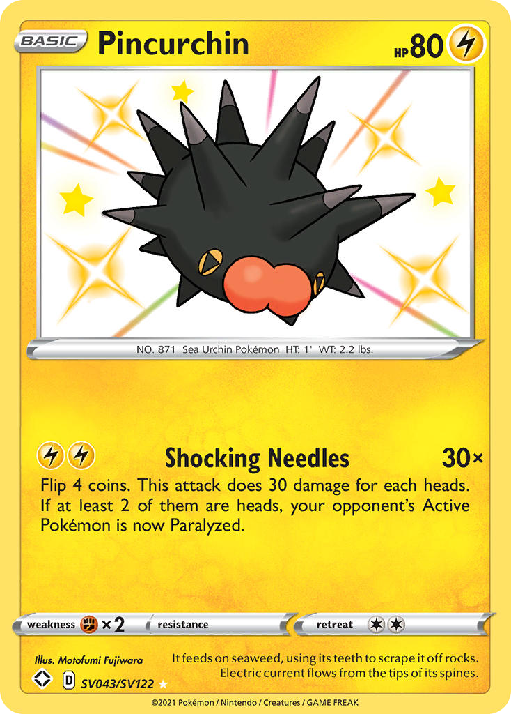 Pincurchin Holo 043/122 Shining Fates Shiny Vault Pokémon Card