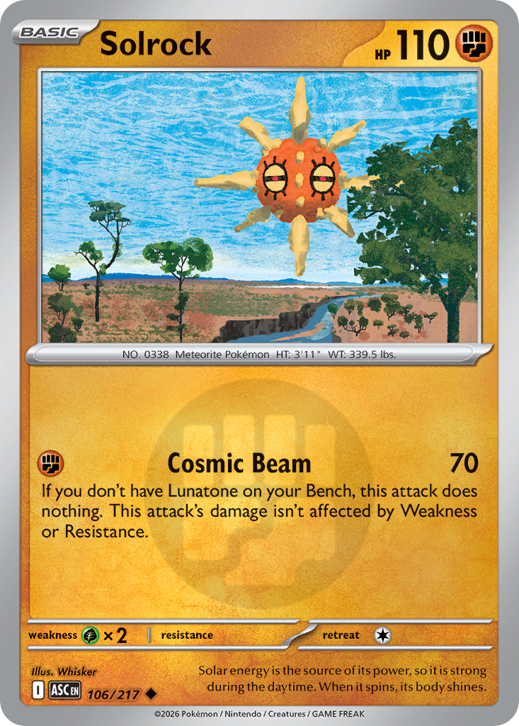 Solrock Reverse 106/217 Ascended Heroes Pokémon Card