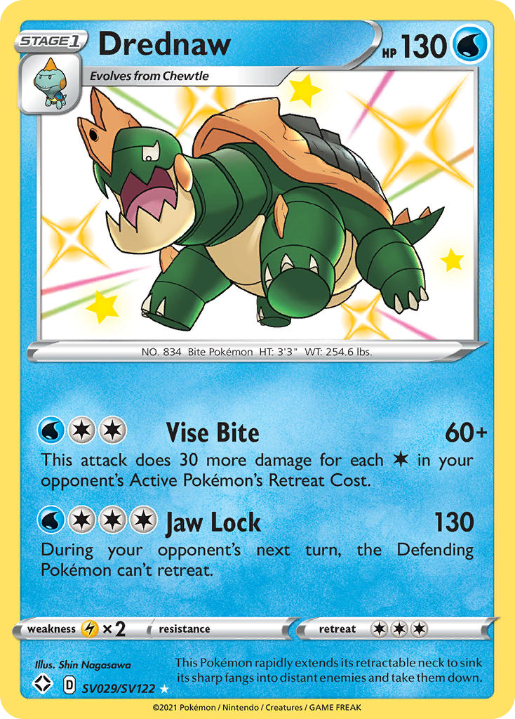 Drednaw Holo 029/122 Shining Fates Shiny Vault Pokémon Card