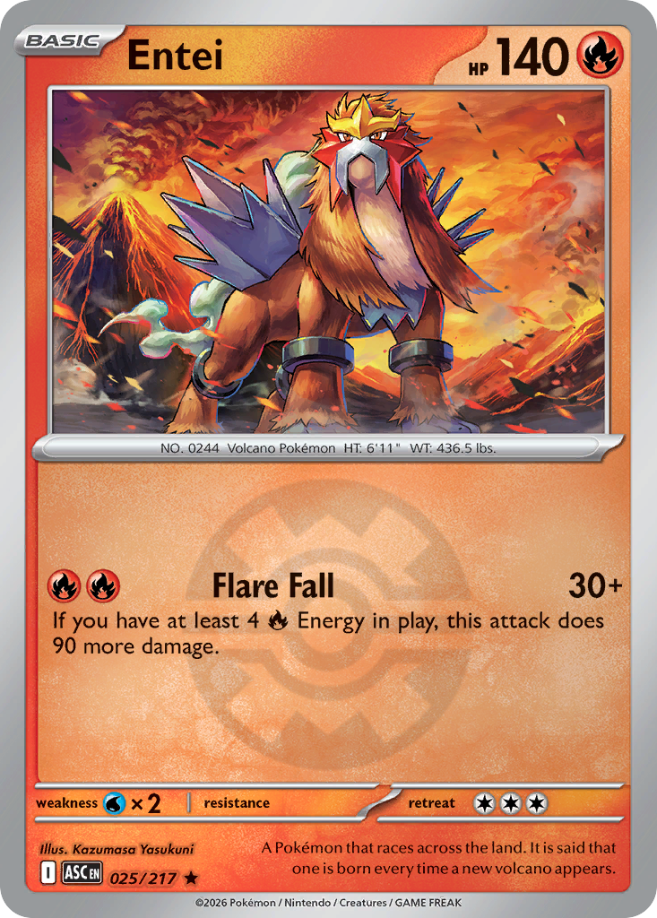 Entei Reverse 025/217 Ascended Heroes Pokémon Card