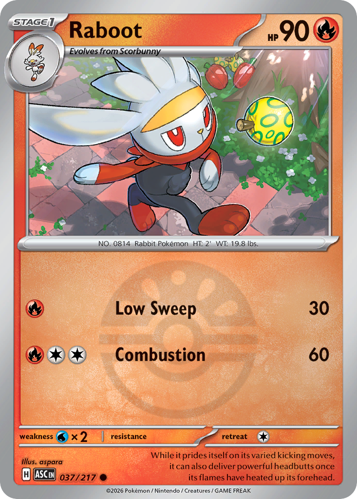 Raboot Reverse 037/217 Ascended Heroes Pokémon Card