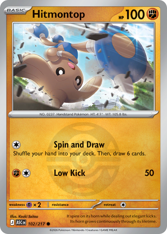 Hitmontop Reverse 102/217 Ascended Heroes Pokémon Card