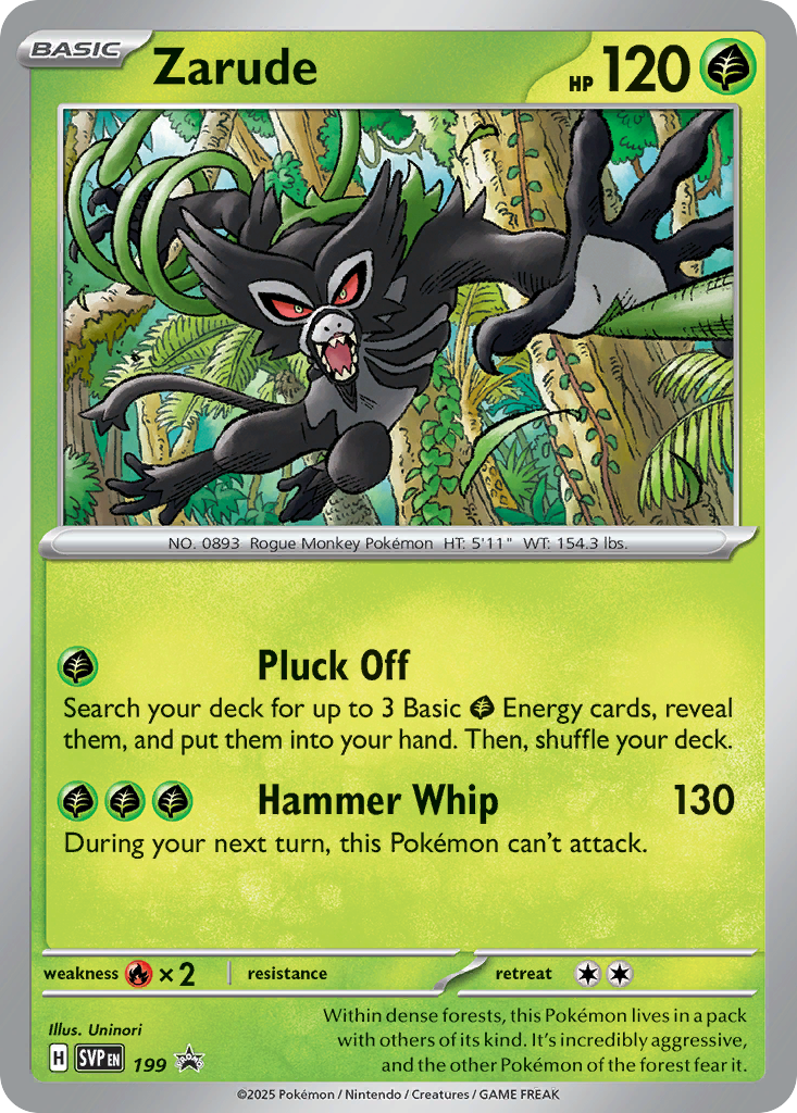 Zarude Holo 199/225 SVP Black Star Promos Pokémon Card