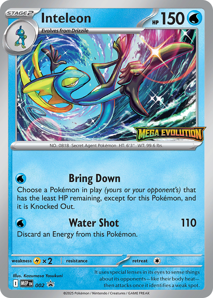 Inteleon Holo 002/0 MEP Black Star Promos Pokémon Card