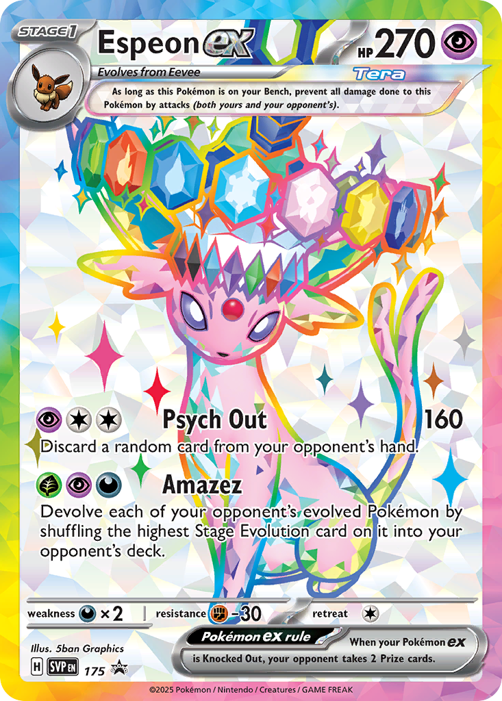 Espeon ex Non-Foil 175/225 SVP Black Star Promos Pokémon Card