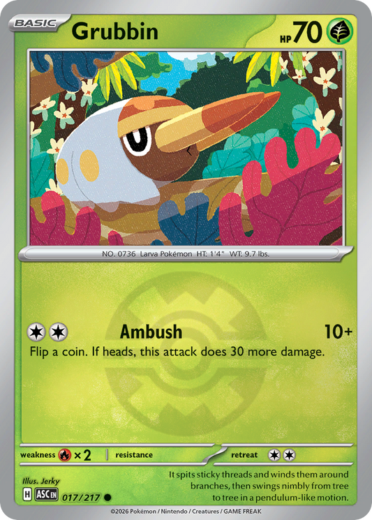 Grubbin Reverse 017/217 Ascended Heroes Pokémon Card