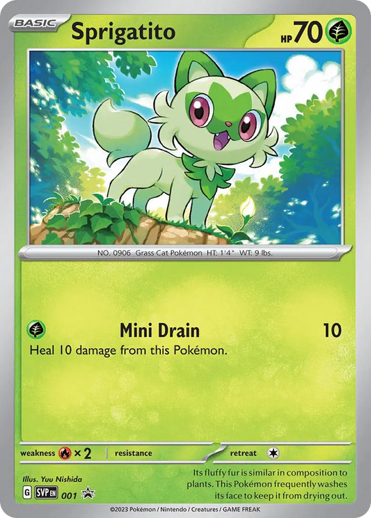 Sprigatito Holo 001/225 SVP Black Star Promos Pokémon Card