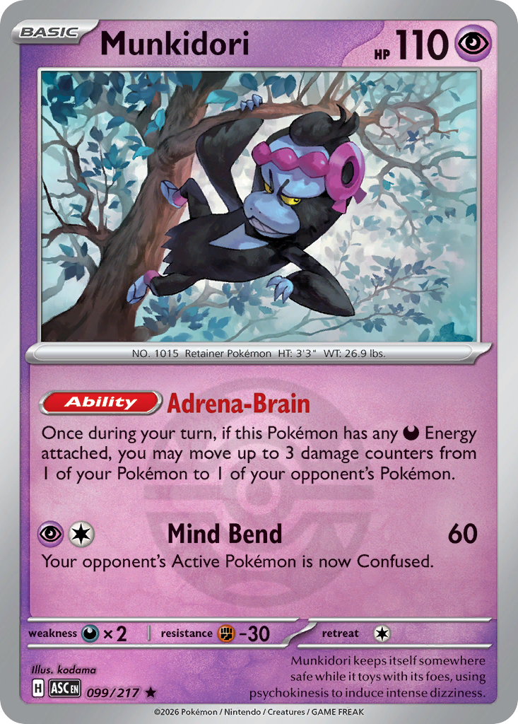 Munkidori Reverse 099/217 Ascended Heroes Pokémon Card