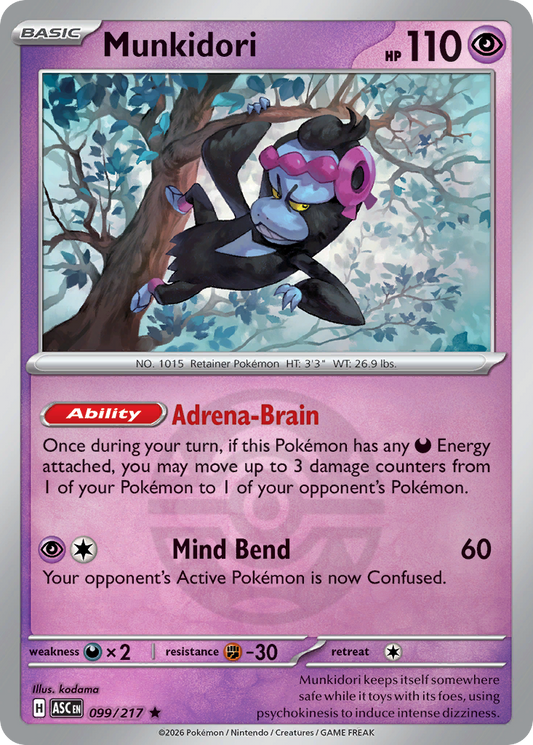 Munkidori Reverse 099/217 Ascended Heroes Pokémon Card