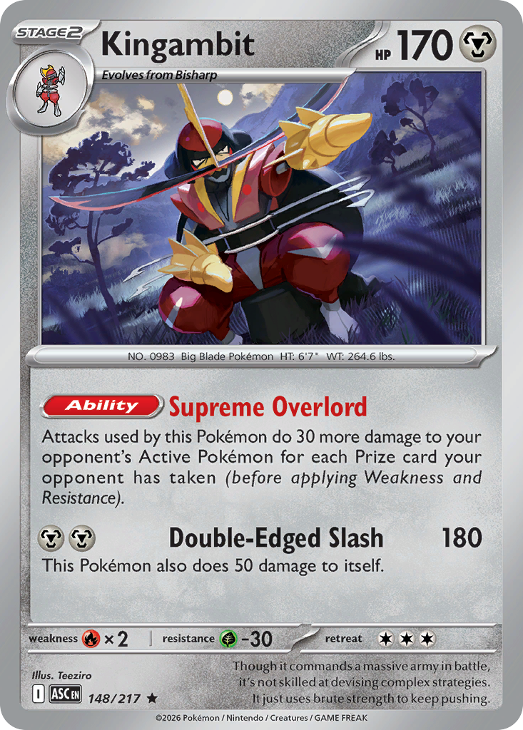Kingambit Holofoil 148/217 Ascended Heroes Pokémon Card
