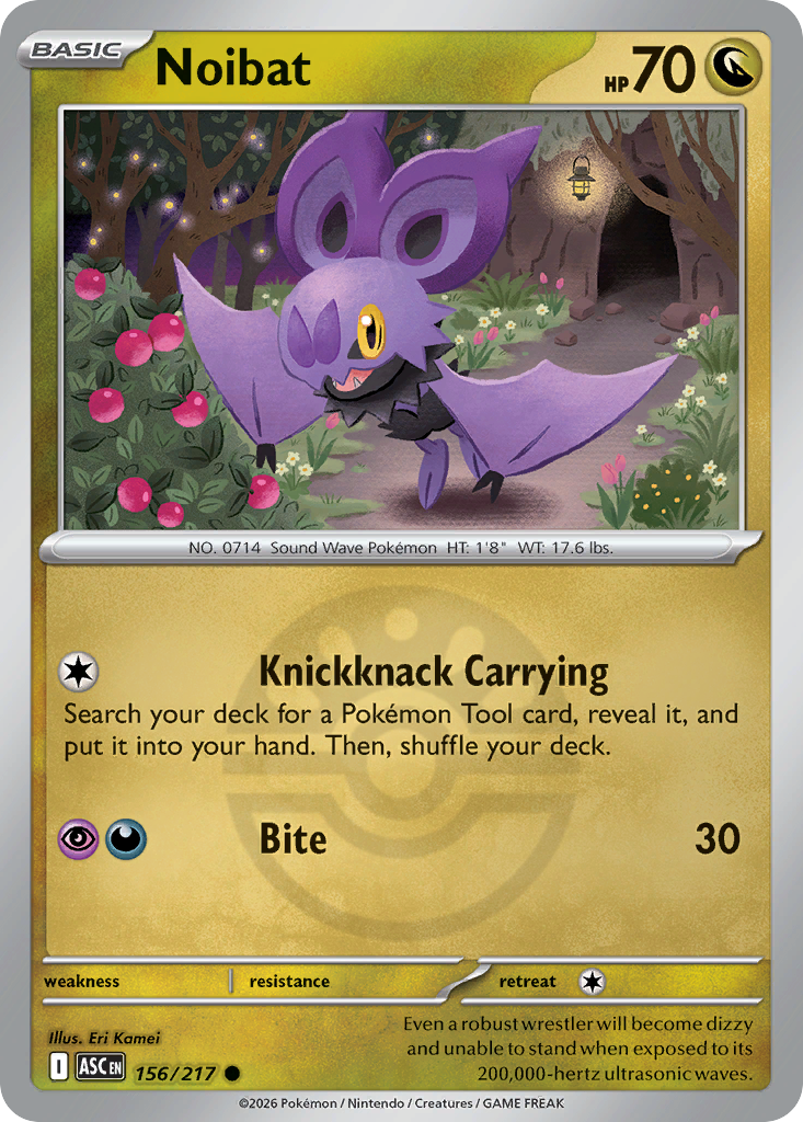 Noibat Reverse 156/217 Ascended Heroes Pokémon Card