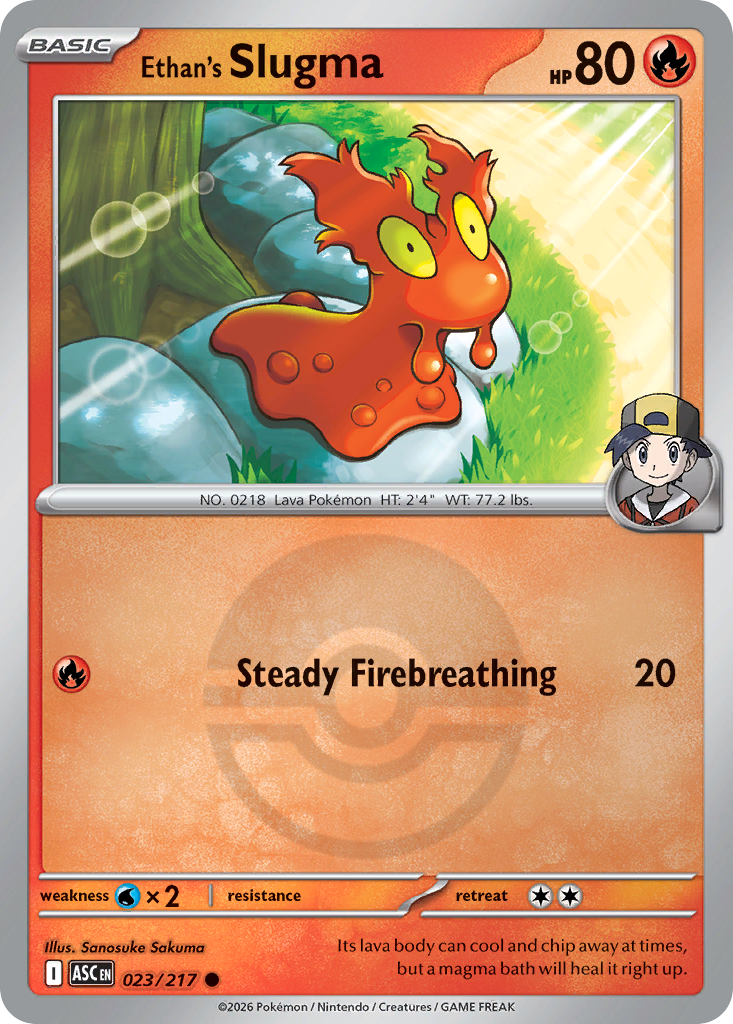 Ethan's Slugma Reverse 023/217 Ascended Heroes Pokémon Card