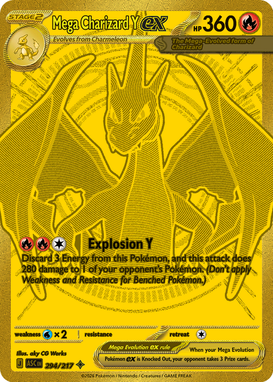 Mega Charizard Y ex Holofoil 294/217 Ascended Heroes Pokémon Card