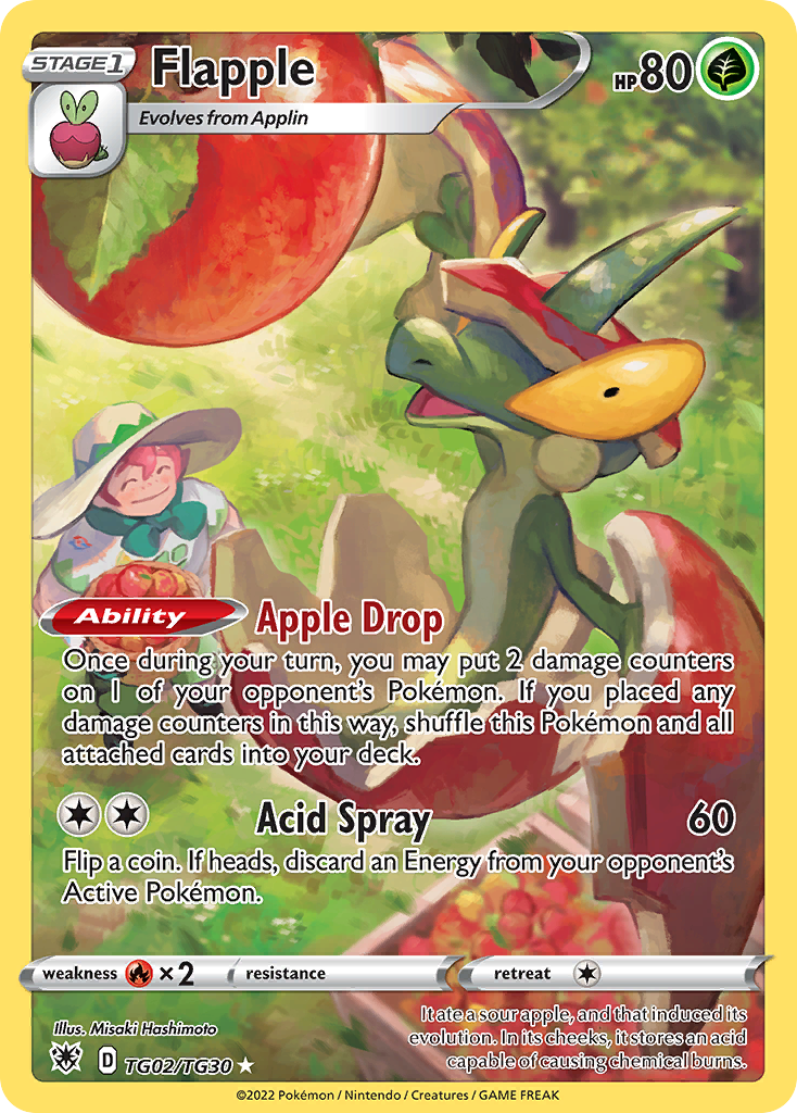 Flapple Holo 002/30 Astral Radiance Trainer Gallery Pokémon Card