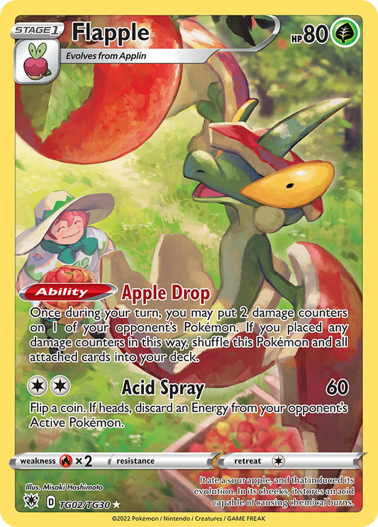 Flapple Holo 002/30 Astral Radiance Trainer Gallery Pokémon Card