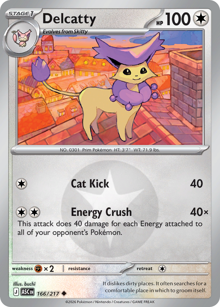 Delcatty Reverse 166/217 Ascended Heroes Pokémon Card