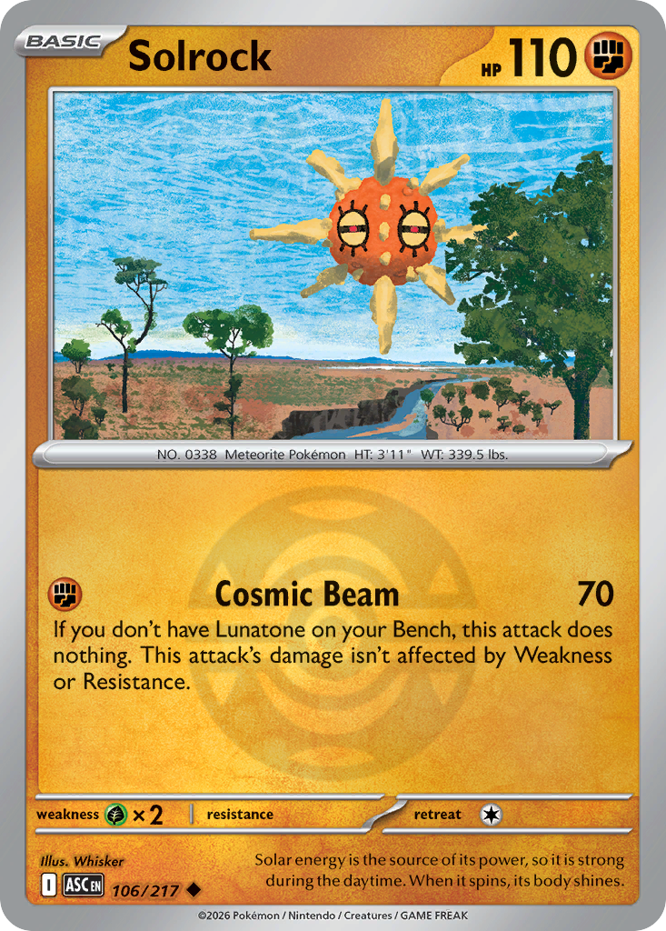 Solrock Reverse 106/217 Ascended Heroes Pokémon Card