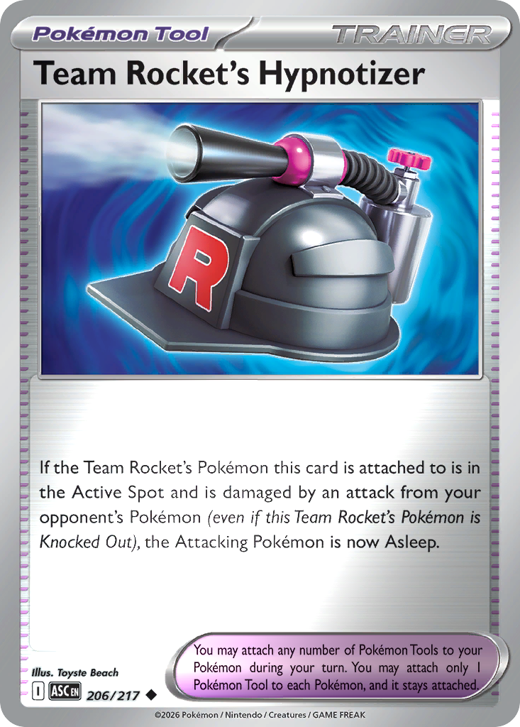 Team Rocket's Hypnotizer Reverse 206/217 Ascended Heroes Pokémon Card