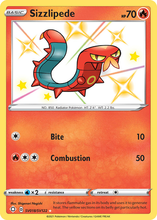 Sizzlipede Holo 018/122 Shining Fates Shiny Vault Pokémon Card