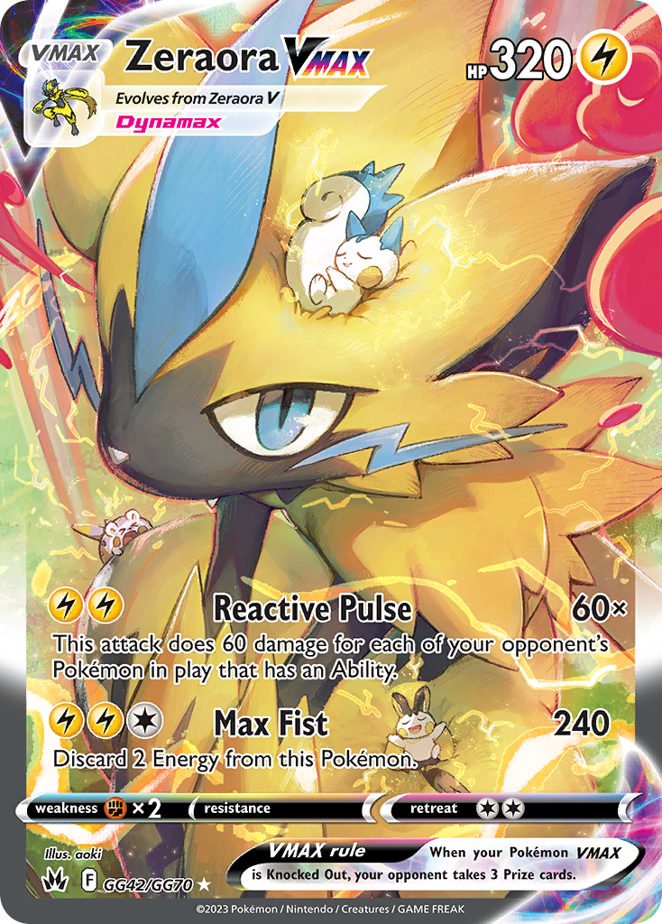Zeraora VMAX Holo 042/70 Crown Zenith Galarian Gallery Pokémon Card
