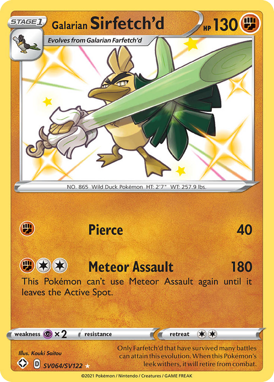 Galarian Sirfetch'd Holo 064/122 Shining Fates Shiny Vault Pokémon Card