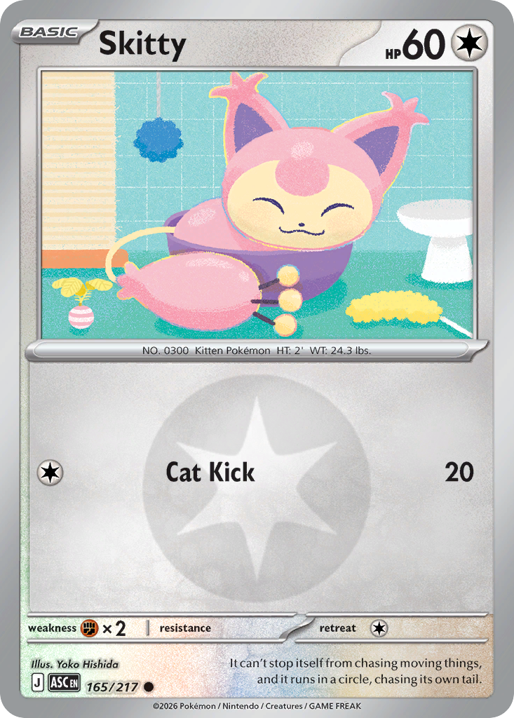 Skitty Reverse 165/217 Ascended Heroes Pokémon Card