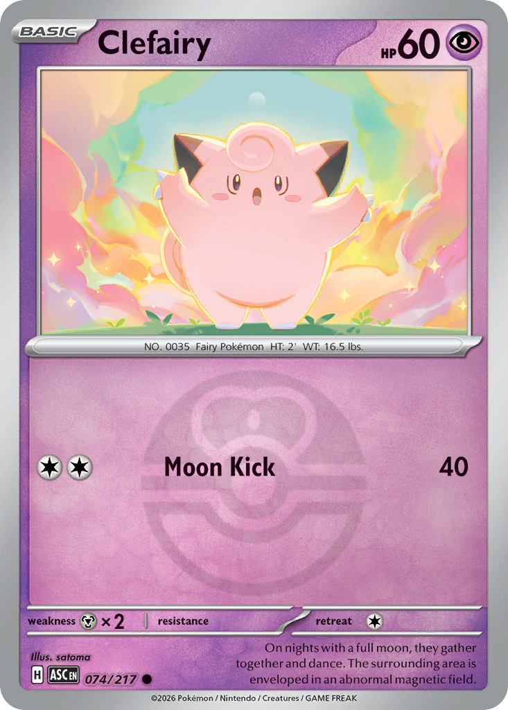 Clefairy Reverse 074/217 Ascended Heroes Pokémon Card