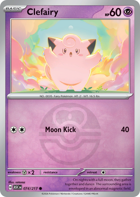 Clefairy Reverse 074/217 Ascended Heroes Pokémon Card