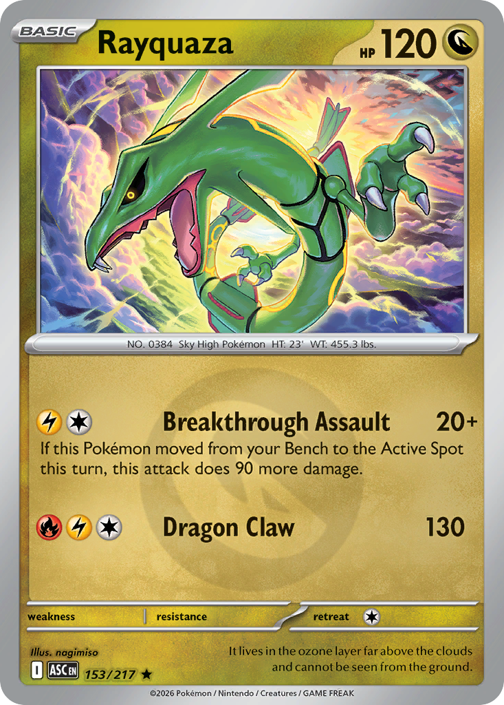 Rayquaza Reverse 153/217 Ascended Heroes Pokémon Card