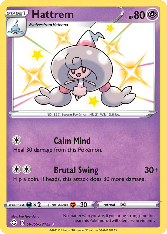 Hattrem Holo 055/122 Shining Fates Shiny Vault Pokémon Card