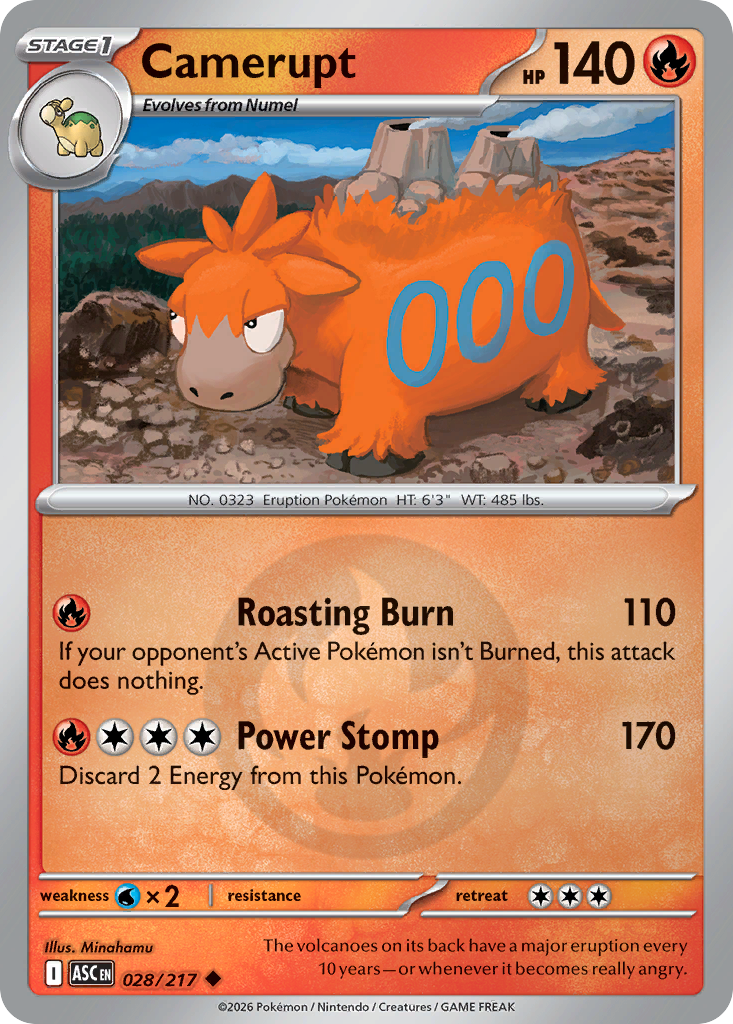 Camerupt Reverse 028/217 Ascended Heroes Pokémon Card