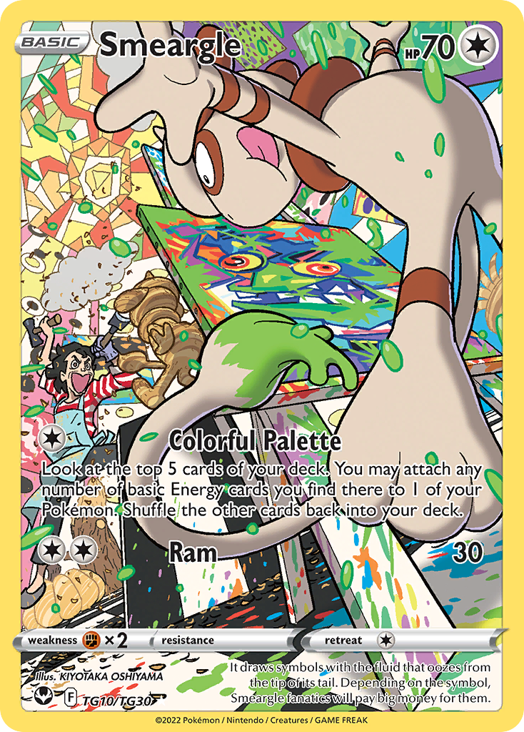 Smeargle Holo 010/30 Silver Tempest Trainer Gallery Pokémon Card