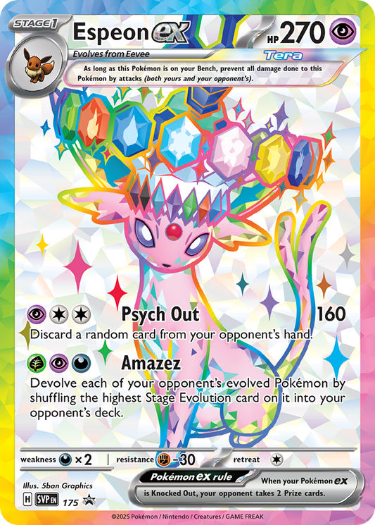 Espeon ex Holo 175/225 SVP Black Star Promos Pokémon Card