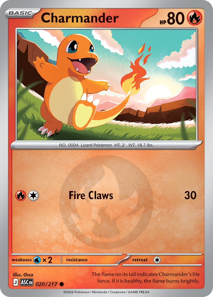 Charmander Reverse 020/217 Ascended Heroes Pokémon Card
